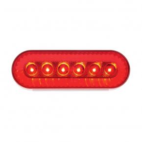 20 Red LED 6 Inch Oval Turbine Stop, Turn and Taillight - Red Lens