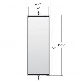 6 Inch x 16 Inch Stainless Steel West Coast Mirror - Non Heated