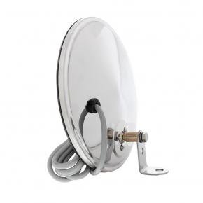 8-1/2" Stainless Steel Heated 320R Convex Mirror with Offset Mounting Stud