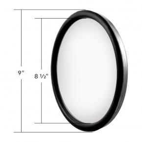 8-1/2" Stainless Steel Heated 320R Convex Mirror with Offset Mounting Stud
