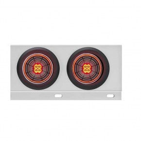 Spring Loaded Bar with 6 Red LED Abyss Lights and Grommets - 3-3/4 Inch Bolt Pattern - Clear Lens - Stainless Steel
