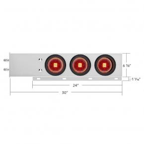 2 1/2 Inch Bolt Pattern Spring Loaded Rear Light Bar with 4 Inch LED Abyss Light and Red Lens
