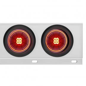 2 1/2 Inch Bolt Pattern Spring Loaded Rear Light Bar with 4 Inch LED Abyss Light and Red Lens with Grommets