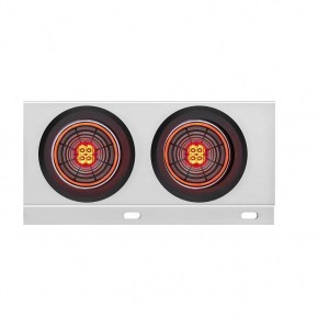 Spring Loaded Bar with 6 Red LED Abyss Lights and Grommets - 2 Inch Bolt Pattern - Clear Lens - Stainless Steel