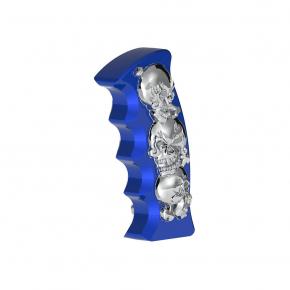 3D Skulls Pistol Grip Gearshift Knob in Indigo Blue - Thread-On