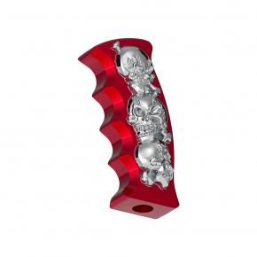 3D Skulls Pistol Grip Gearshift Knob in Candy Red - Thread-On
