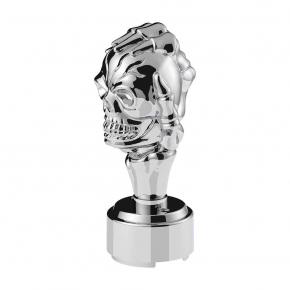 Full 3D Skull Gearshift Knob with 9/10 Speed Adapter in Chrome - Thread-On