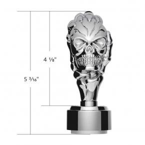 Full 3D Skull Gearshift Knob with 9/10 Speed Adapter in Chrome - Thread-On