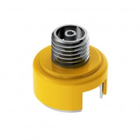 Gearshift Knob Mounting Adapter for Eaton Fuller Style 13/15/18 Speed in Electric Yellow - Thread-On - Vertical Mount