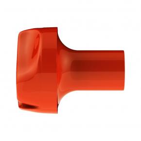Ace Of Spades Air Valve Knob with Gloss Red Inlay in Cadmium Orange