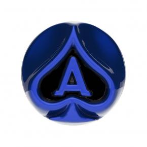 Ace Of Spades Air Valve Knob with Gloss Black Inlay in Indigo Blue