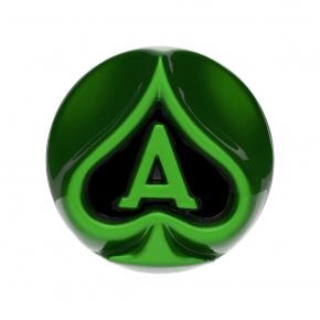 Ace Of Spades Air Valve Knob with Gloss Black Inlay in Emerald Green