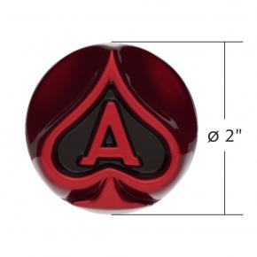 Ace Of Spades Air Valve Knob in Candy Red with Gloss Black Inlay