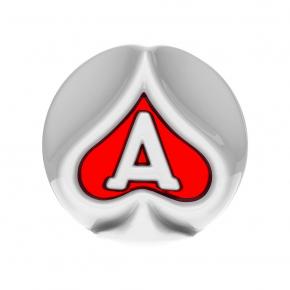 Ace Of Spades Air Valve Knob with Gloss Red Inlay in Pearl White