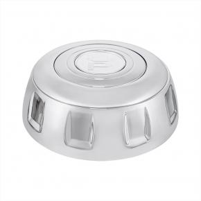 Chrome Aluminum Bezel and Horn Button. Durable aluminum casting with beautiful chrome plating. For use with United Pacific 3-bolt steering wheels. Horn button can be purchase separately, item #88120.