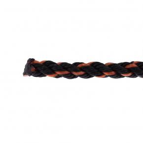 3-Strand Twisted Black & Orange Polypropylene Rope