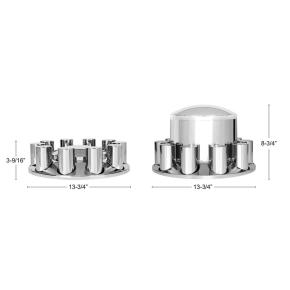 Chrome Dome Axle Cover Combo Kit with 33mm Thread-On Cylinder Nut Cover