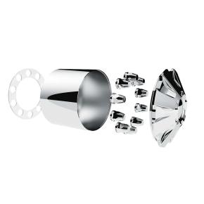 Rubicon Rear Axle Cover Kit with 33mm Thread-On Lug Nut Covers in Chrome
