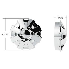 Rubicon Front Axle Cover Kit with 33mm Thread-On Lug Nut Covers in Chrome