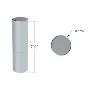 33 mm x 7-1/4 Inch Tall Cylinder Lug Nut Covers with Thread-On in Chrome