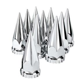 33mm x 4 3/4 Inch Chrome Super Spike Nut Cover with Flange - Thread-On