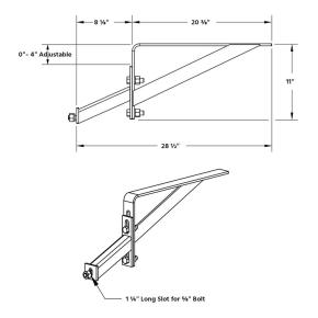 29 Inch Stainless Steel Heavy Duty Full Tandem Fender Mounting Arm Kit