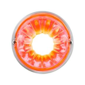 Dual Function Amber LED Glass Watermelon Flush Mount Kit with Clear Lens