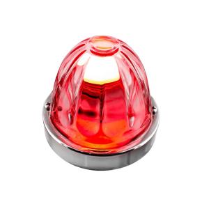 Dual Function Red LED Glass Watermelon Flush Mount Kit with Clear Lens