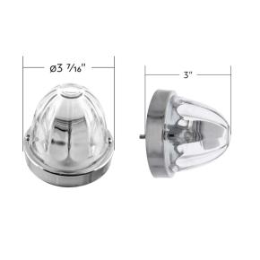 Dual Function White LED Glass Watermelon Flush Mount Kit with Clear Lens