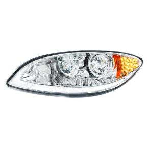 Full LED Headlight with Light Bar and Turn Signal for 2006-2017 International Prostar in Chrome for Driver Side