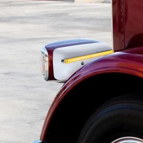 24 Amber LED GloLight Rear Headlight Housing Cover for 2008-2023 Peterbilt 389 with Amber Lens for Driver Side