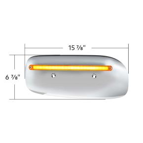 24 Amber LED GloLight Rear Headlight Housing Cover for 2008-2023 Peterbilt 389 with Amber Lens for Driver Side
