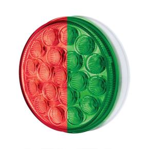 19 Red and Green LED 4 Inch Round Double Fury Stop and Turn Light with Clear Lens