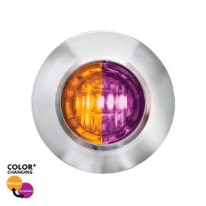 2 Amber and Purple LED 3/4 Inch Round Double Fury Dual Color Mini Clearance Marker Light