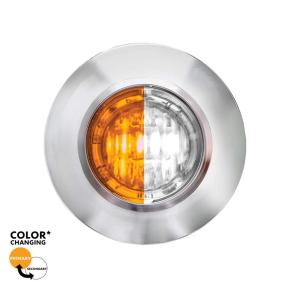2 Amber and White LED 3/4 Inch Round Double Fury Dual Color Mini Clearance Marker Light