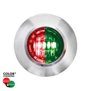 2 Red and Green LED 3/4 Inch Round Double Fury Dual Color Mini Clearance Marker Light