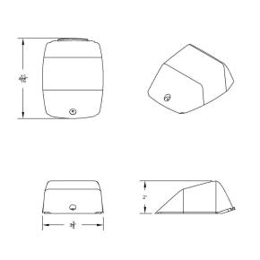17 Amber LED Reflector Square Cab Light with Amber or Clear Lens for Kenworth T800 and W900