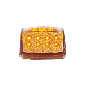 17 Amber LED Reflector Square Cab Light with Clear Lens for Kenworth T800 and W900 in Pack of 5