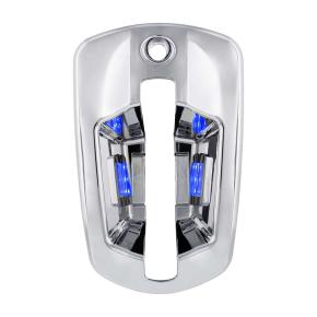 6 Blue LED Door Handle Cover for 2018-2023 Freightliner Cascadia in Chrome for Driver Side