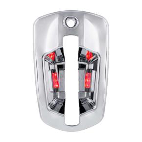 6 Red LED Door Handle Cover for 2018-2023 Freightliner Cascadia in Chrome for Driver Side
