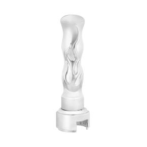 Chrome Gearshift Knob with Flame with 13/15/18 Speed Adapter for Eaton Fuller as Thread-On