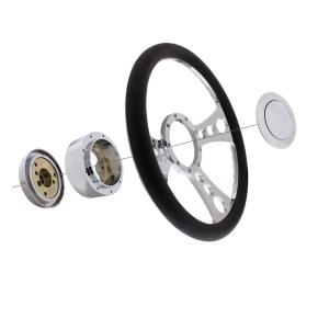 Aluminum 3-Bolt Hub Adapter for 9-Screw Steering Wheel in Chrome