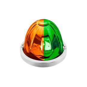 Amber and Green LED Dual Fury Glass Watermelon Light with Clear Lens
