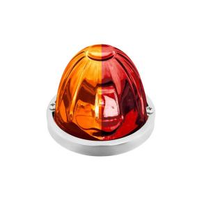 Amber and Red LED Dual Fury Glass Watermelon Light with Clear Lens
