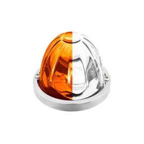 Amber and White LED Dual Fury Glass Watermelon Light with Clear Lens