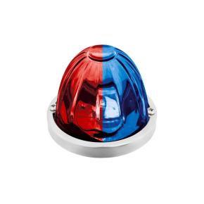 Red and Blue LED Dual Fury Glass Watermelon Light with Clear Lens