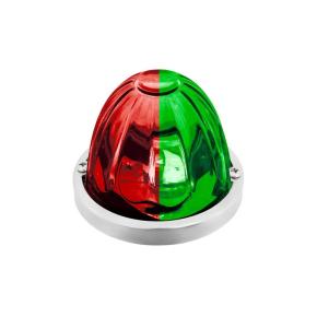 Red and Green LED Dual Fury Glass Watermelon Light with Clear Lens