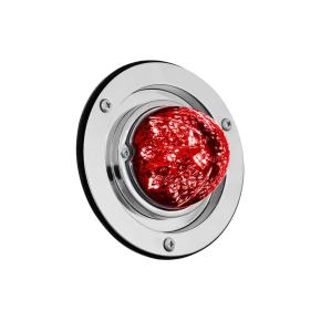 Crystal-Comet 9 Red LED Dual Function Watermelon Sleeper Bunk Light with 304 Stainless Steel Bezel and Clear Lens