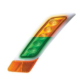 5 Amber and Green LED Double Fury Fender Turn Signal Light for 2012-2021 Peterbilt 579 and 2012-2018 Peterbilt 587 for Driver Side