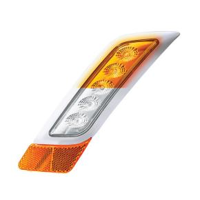 5 Amber and White LED Double Fury Fender Turn Signal Light for 2012-2021 Peterbilt 579 and 2012-2018 Peterbilt 587 for Driver Side